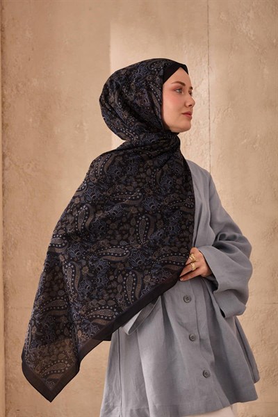 Silk Home Nariya Şal - 90009 - Siyah İndigo