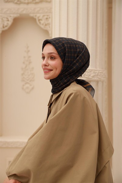 Silk Home Olinda Eşarp - 48004 - Antrasit Camel