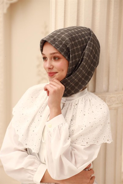 Silk Home Olinda Eşarp - 48004 - Antrasit Ekru