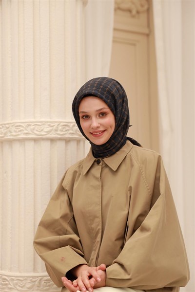 Silk Home Olinda Eşarp - 48004 - Antrasit Camel