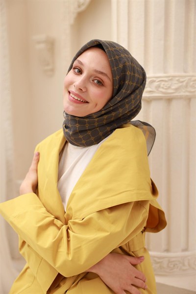 Silk Home Olinda Eşarp - 48004 - Füme Sarı