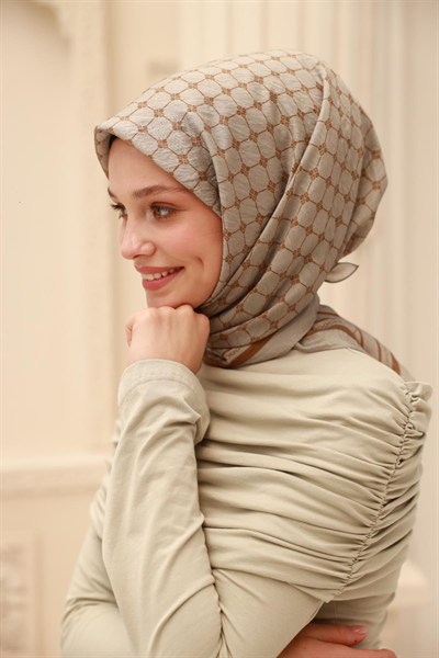 Silk Home Olinda Eşarp - 48004 - Gri Kahve