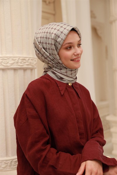 Silk Home Olinda Eşarp - 48004 - Gri Mürdüm