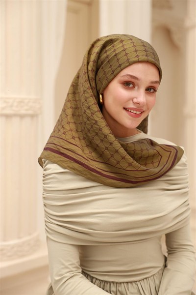 Silk Home Olinda Eşarp - 48004 - Haki Mor