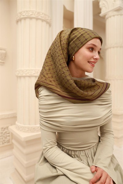 Silk Home Olinda Eşarp - 48004 - Haki Mor