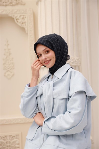 Silk Home Olinda Eşarp - 48004 - Koyu Lacivert Gri