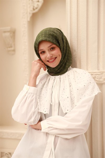 Silk Home Olinda Eşarp - 48004 - Yeşil Gri