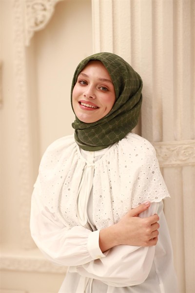 Silk Home Olinda Eşarp - 48004 - Yeşil Gri