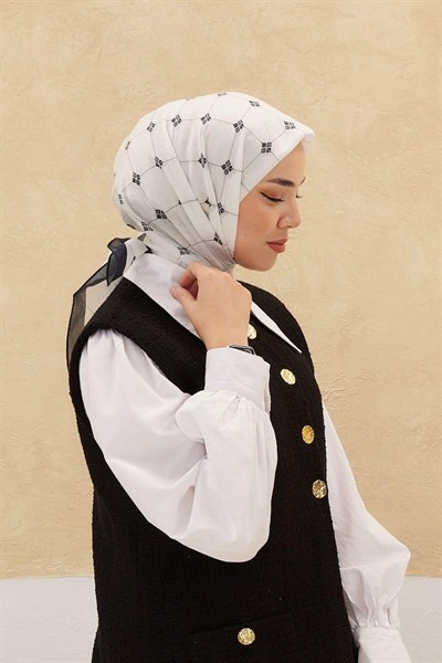 Silk Home Olinda Eşarp - Beyaz Siyah