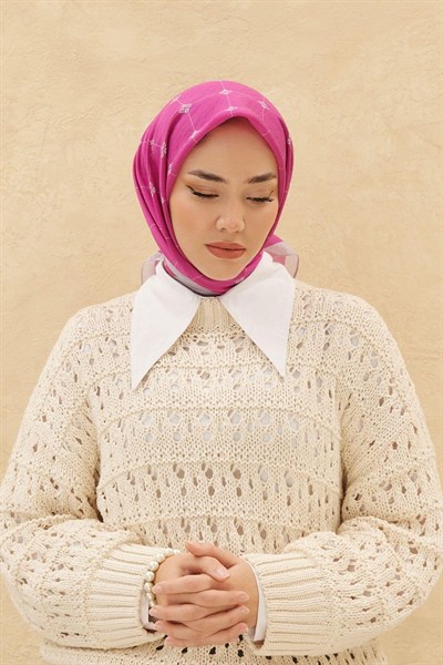 Silk Home Olinda Eşarp - Fuşya Gri