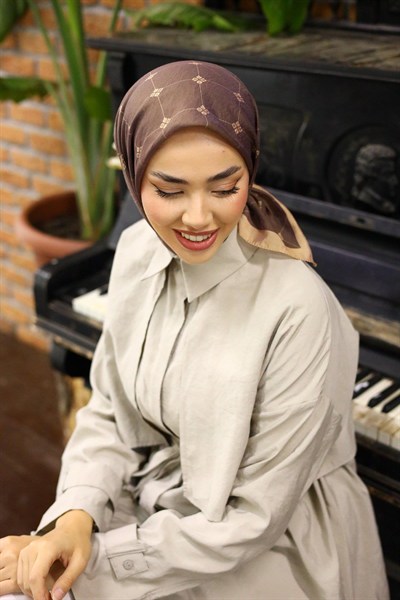 Silk Home Olinda Eşarp - Kahve Gold