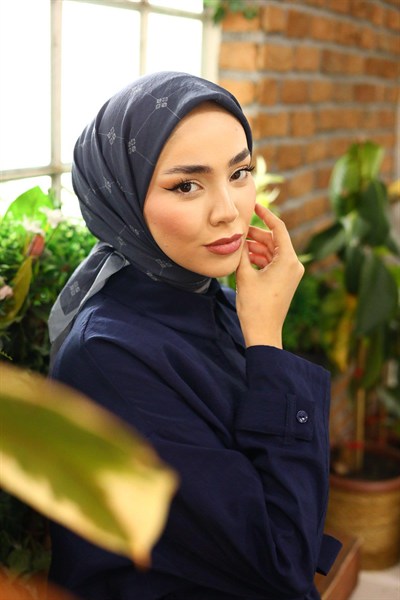 Silk Home Olinda Eşarp - Lacivert Gri