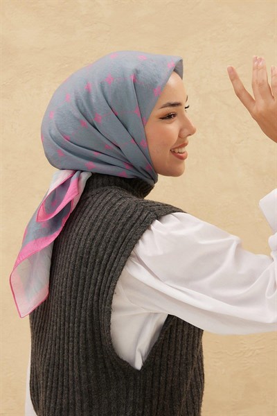Silk Home Olinda Eşarp - Metalik Mavi Fuşya