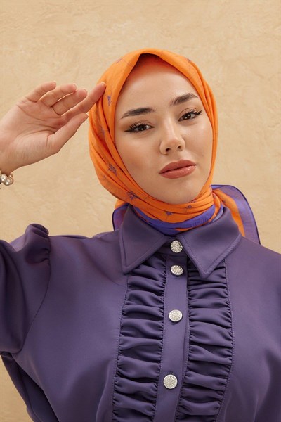 Silk Home Olinda Eşarp - Turuncu Mor