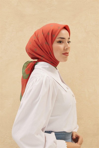 Silk Home Olinda Eşarp - Turuncu Yeşil