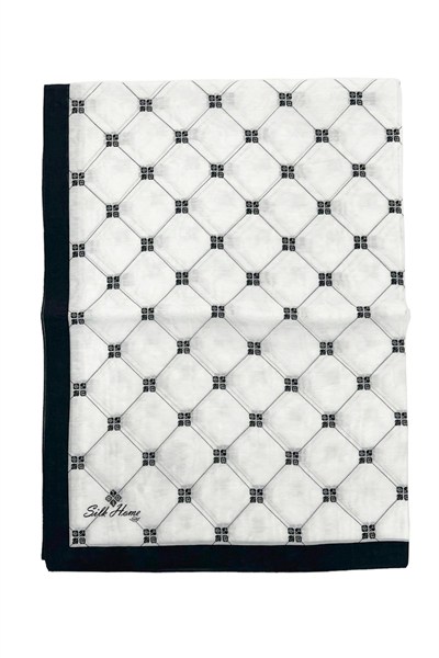 Silk Home Olinda Şal - 49003 - Beyaz Siyah