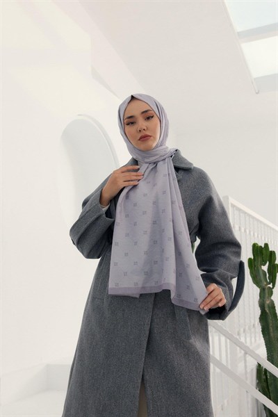 Silk Home Olinda Şal - 49003 - Lila Gümüş