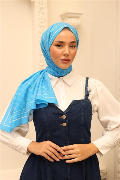 Silk Home Olinda Şal - 49005 - 10 Mavi Beyaz
