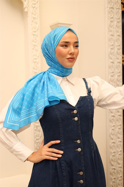 Silk Home Olinda Şal - 49005 - 10 Mavi Beyaz