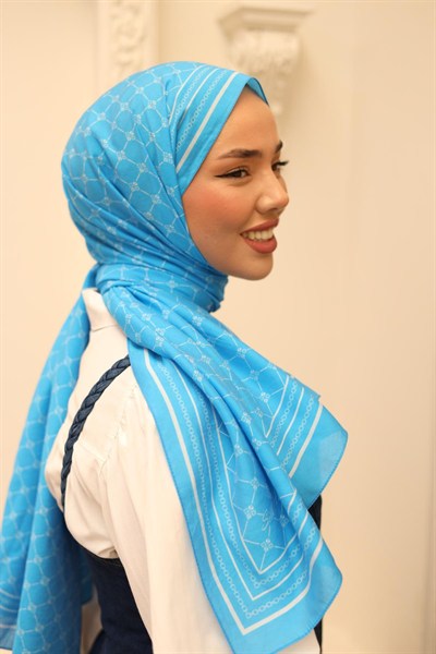 Silk Home Olinda Şal - 49005 - 10 Mavi Beyaz