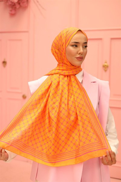 Silk Home Olinda Şal - 49005 - 21 Turuncu Pembe