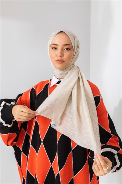 Silk Home Olinda Şal - Dalga Desenli - Koyu Krem