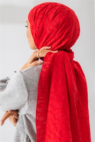 Silk Home Olinda Şal - Dalga Desenli - Nar Çiçeği