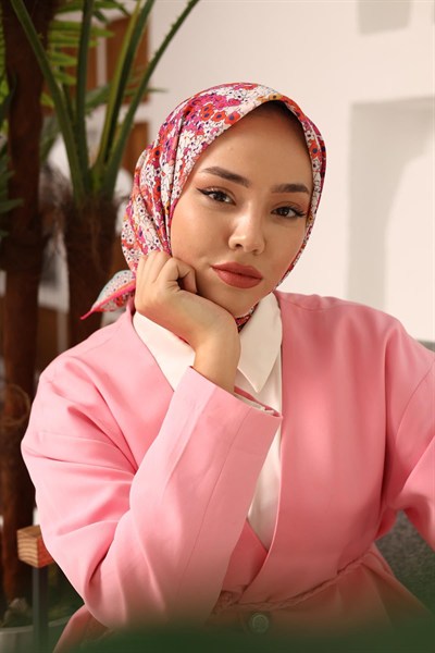 Silk Home Soft Eşarp - 1070 - Pembe Turuncu