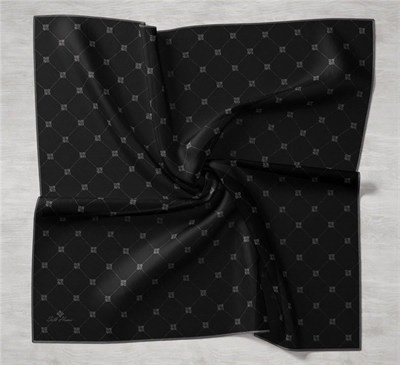 Silk Home Twill İpek Eşarp - 11392-02 Siyah Gri