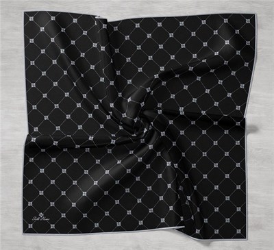 Silk Home Twill İpek Eşarp - 11392-22 Siyah Gümüş
