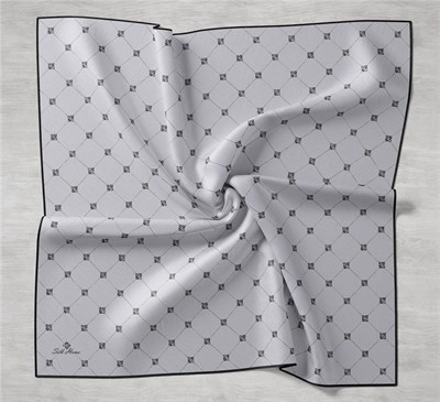 Silk Home Twill İpek Eşarp - 11392-23 Gümüş Siyah