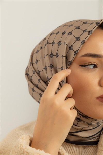 Silk Home Twill İpek Eşarp - 11393-15 Vizon Siyah