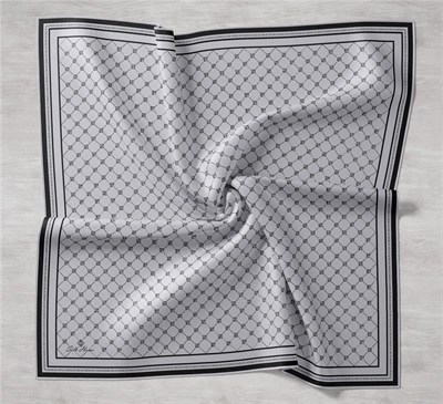 Silk Home Twill İpek Eşarp - 11393-17 Gümüş Siyah