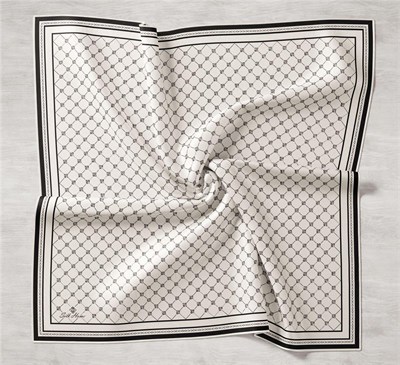 Silk Home Twill İpek Eşarp - 11393-19 Krem Siyah
