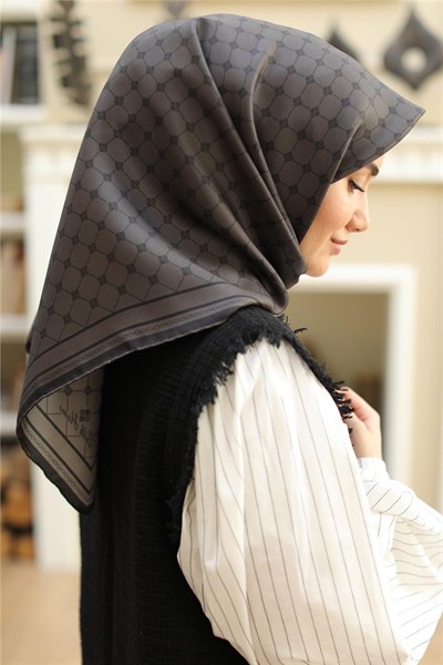 Silk Home Twill İpek Eşarp - 11393-24 Füme Siyah