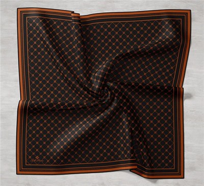 Silk Home Twill İpek Eşarp - 11393-28 Siyah Bakır
