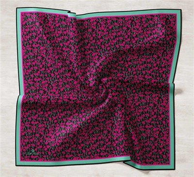 Silk Home Twill İpek Eşarp - 11412-29 Siyah Fuşya