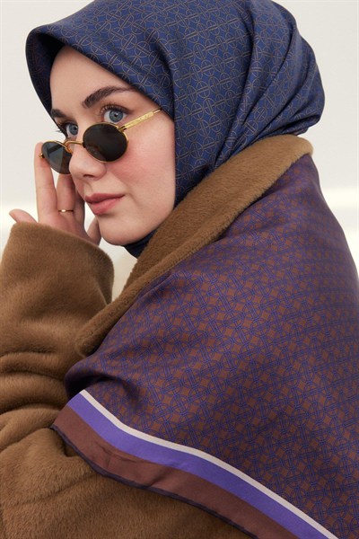 Silk Home Twill İpek Eşarp - 11414-02 Lacivert Vizon