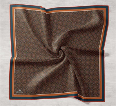 Silk Home Twill İpek Eşarp - 11414-20 Lacivert Kiremit