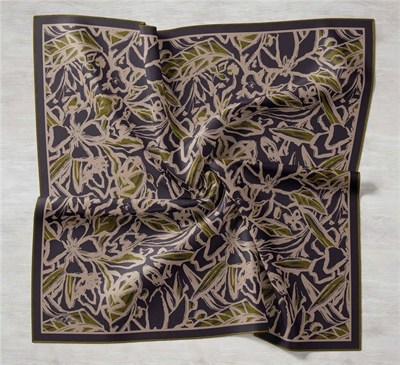 Silk Home Twill İpek Eşarp - 11419-12 - Lacivert Vizon Haki