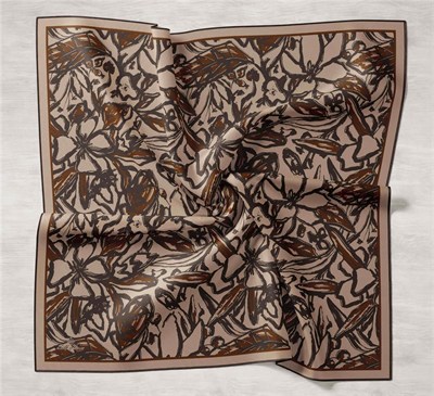Silk Home Twill İpek Eşarp - 11419-17 Siyah Acı Kahve