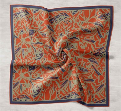 Silk Home Twill İpek Eşarp - 11419-46 Lacivert Kiremit