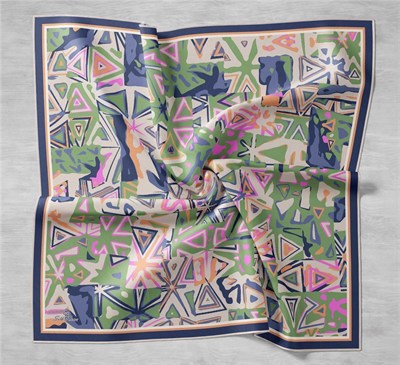 Silk Home Twill İpek Eşarp - 11427-52 Lacivert Çağla