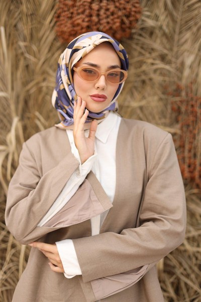 Silk Home Twill İpek Eşarp - 11439-37 Vizon Mavi