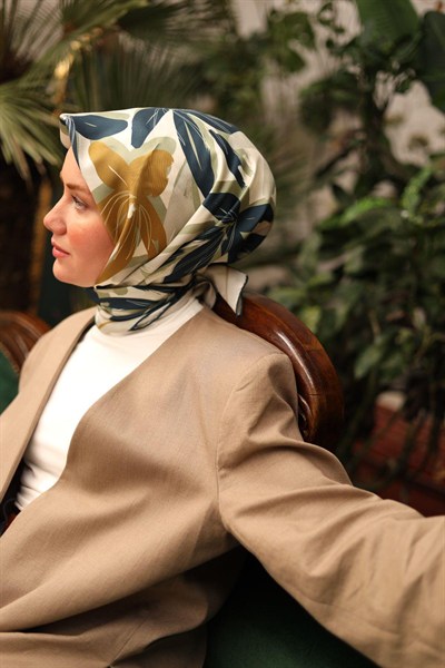 Silk Home Twill İpek Eşarp - 11439-40 Koyu Yeşil