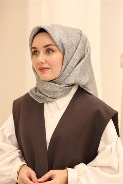 Silk Home Twill İpek Eşarp - 11464-16 Buz Mavisi