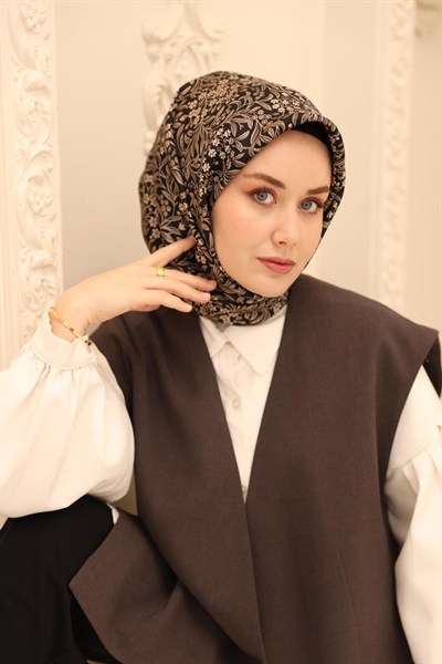 Silk Home Twill İpek Eşarp - 11464-30 Siyah Vizon