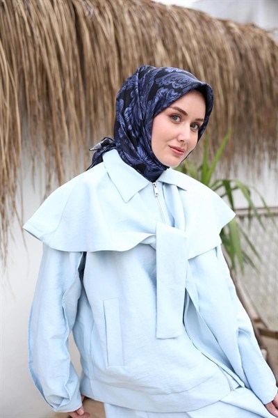 Silk Home Twill İpek Eşarp - 11468-05 Lacivert