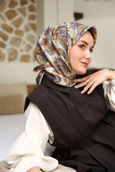 Silk Home Twill İpek Eşarp - 11469-39 Gri Mor