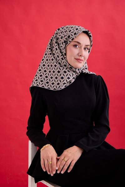 Silk Home Twill İpek Eşarp - 11479-02 Siyah Gri